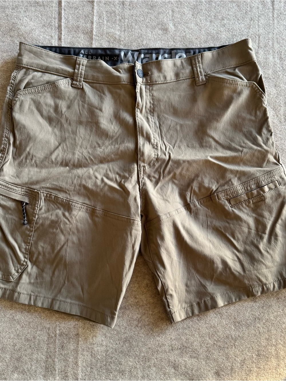 Wrangler Men's Tan Cargo Shorts with Utility Pockets